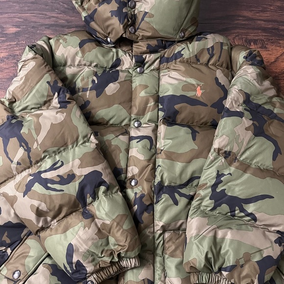Polo Ralph Lauren Camouflage Puffer Jacket With Detachable Hood Big and Tall Fit - Picture 2 of 5